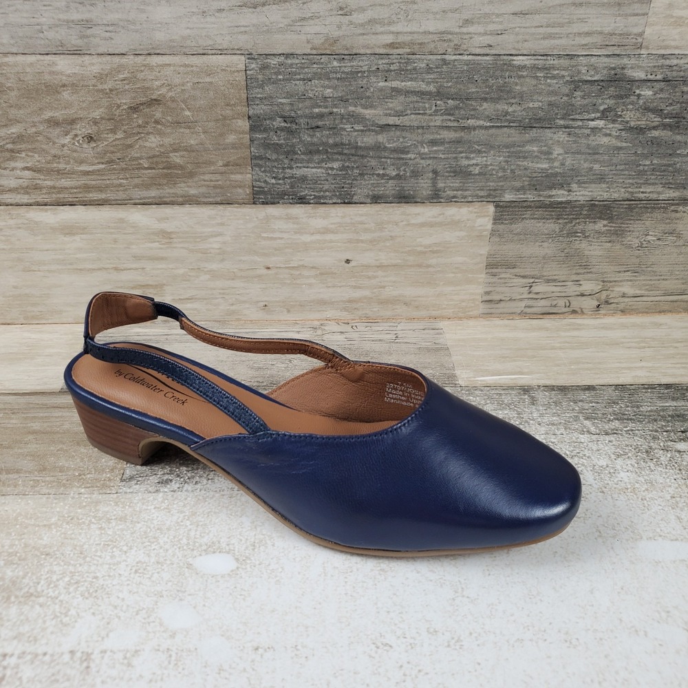 Walk with Me By Coldwater Creek Josie Womens Pump Sz 7.5 Midnight Navy Slingback